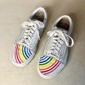 Vans Rainbow Sneakers * Size W9.5 / M8 *  Old Skool Flour Shop * Worn Only Once